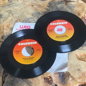 Willie Nelson Vinyl Record Collection - Black and Orange